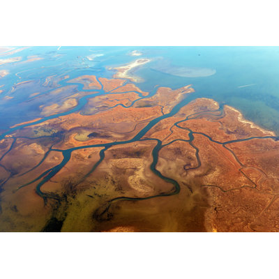 Vue aérienne des lagunes de Pavliha