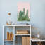 Reproduction d'art mural rose, désert, cactus, minimaliste, moderne, plante abstraite, plante grasse, nature tropicale-129971113