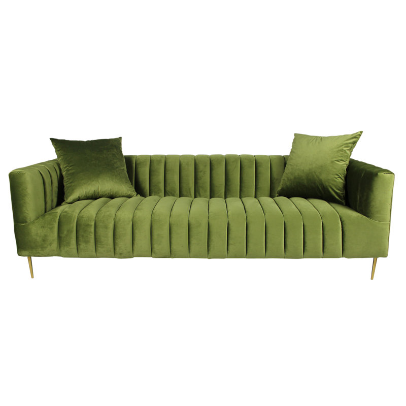 Gleaves 90'' Velvet Sofa, Olive Velvet