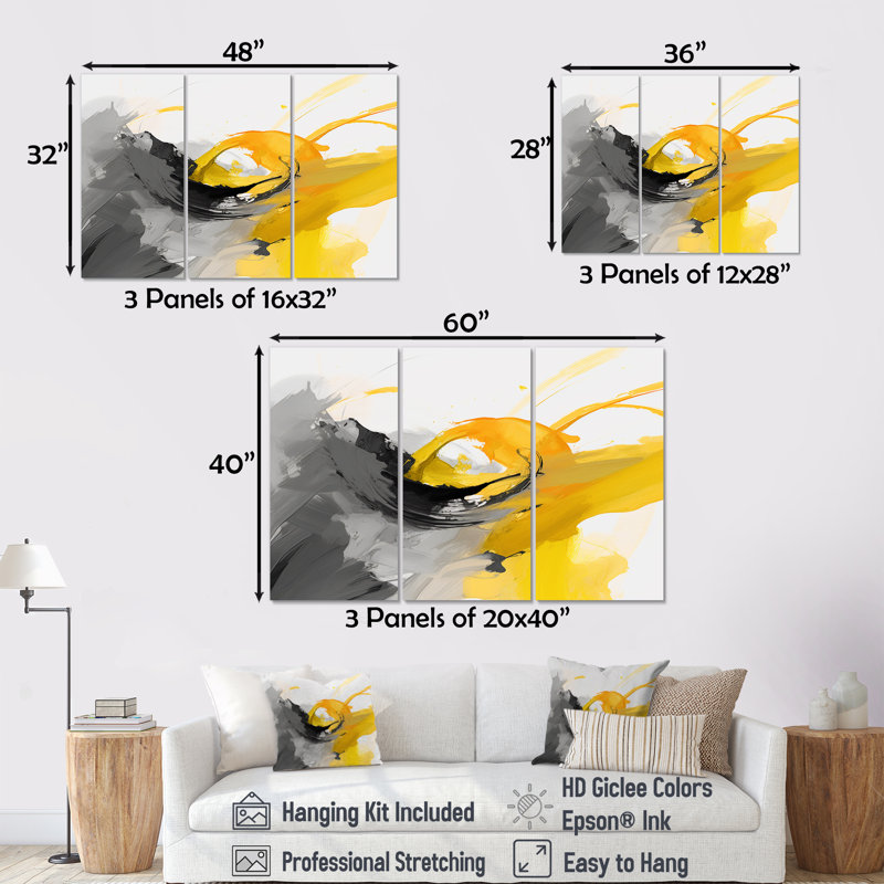 Cyrine - ensemble d'art mural paysage urbain, H 28 po x l 36 po x P 1 po, Toile tendue