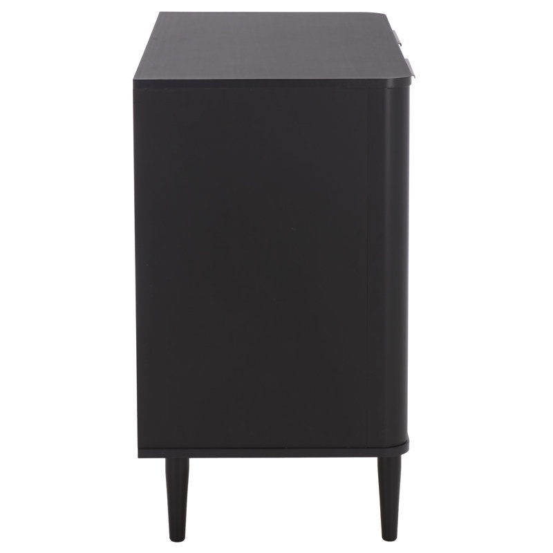 Meuble télé compact 2 portes Brey, Noir