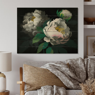 «Blooming White Peony III», reproduction sur toile