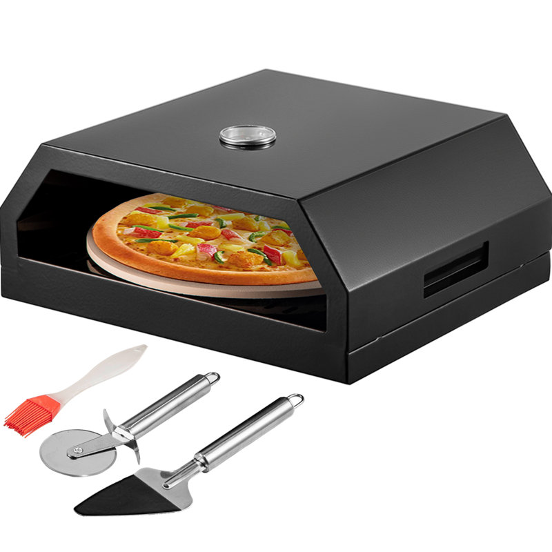 Black Stainless Steel Outdoor Gas Pizza Oven Kit with Accessories