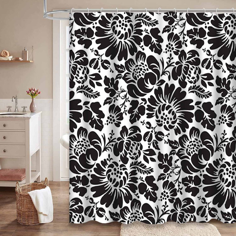 Rideau de douche avec 12 crochets, 72" L x 84" W