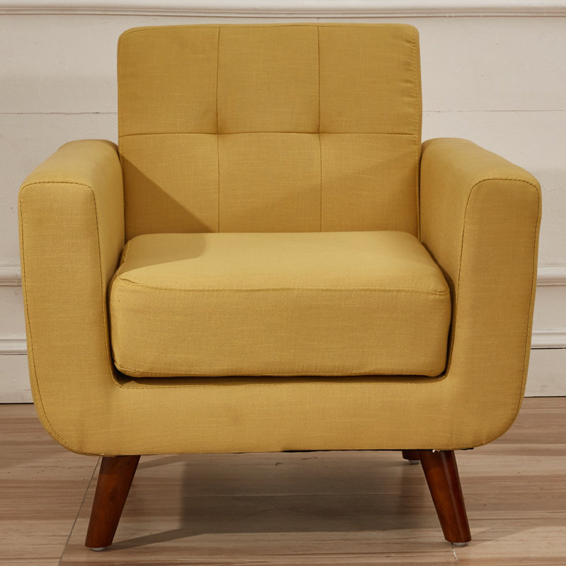 Zohaib Upholstered Accent Chair, Naples Yellow