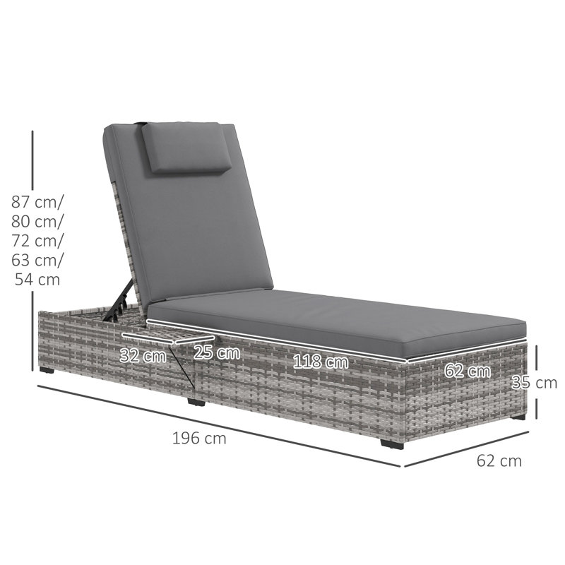 Adreyona 196cm Long Reclining Single Chaise with Cushions