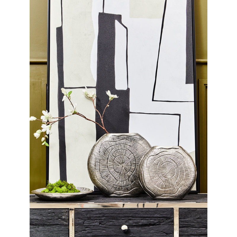 Aseer Metal Table Vase, 27cm H x 30cm W x 7cm D