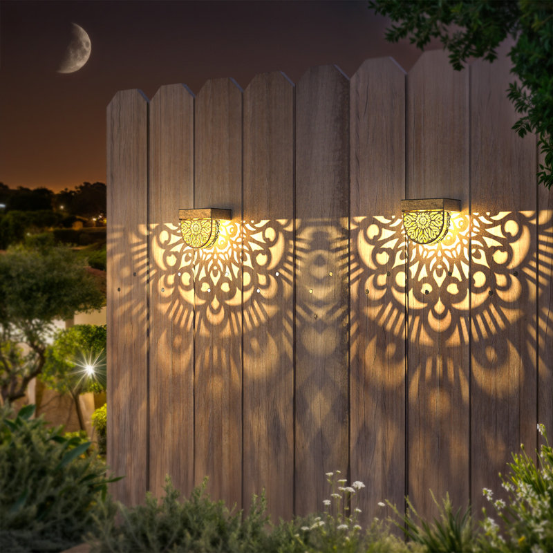 Mandala Solar Fence Lights Outdoor Solar Step Wall Lights Garden Decor(pack of 6), Bronze