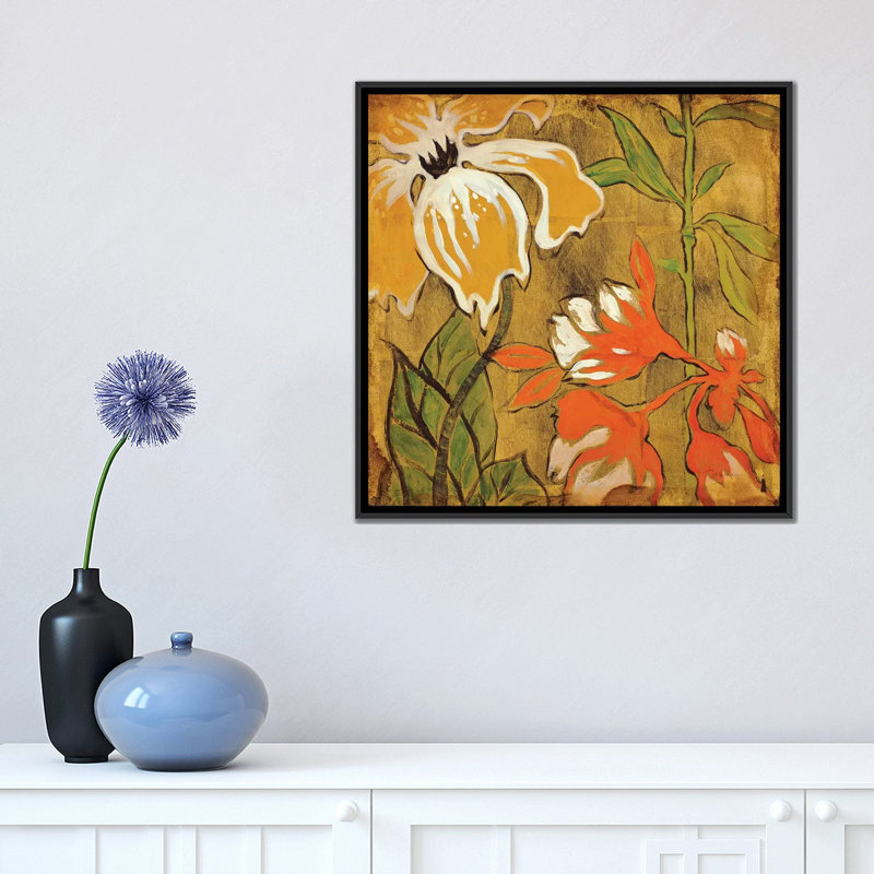 « golden day i », impression sur toile, H 18 po x l 18 po x P 1,5 po, Toile avec cadre noir