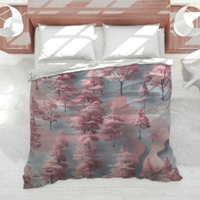 Pink Trees Landscape Comforter