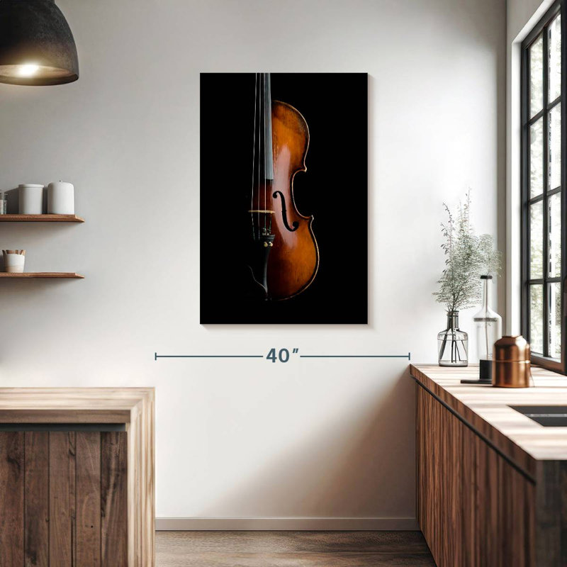 Abarca, violon brillant sur fond noir, H 39 po x l 26 po