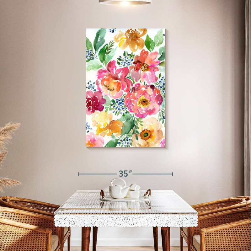 Harnek Yellow And Pink Peonies, 45" H x 30" W