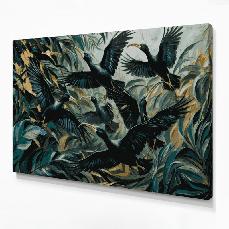 «Birds Smooth billed Ani», art mural sur toile, H 12 po x l 18 po