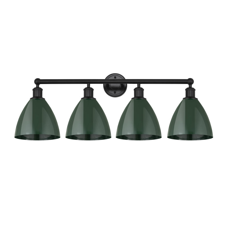 Éclairage pour meuble-lavabo de salle de bain 34,5 po Alquin Dome, Noir mat, Vert