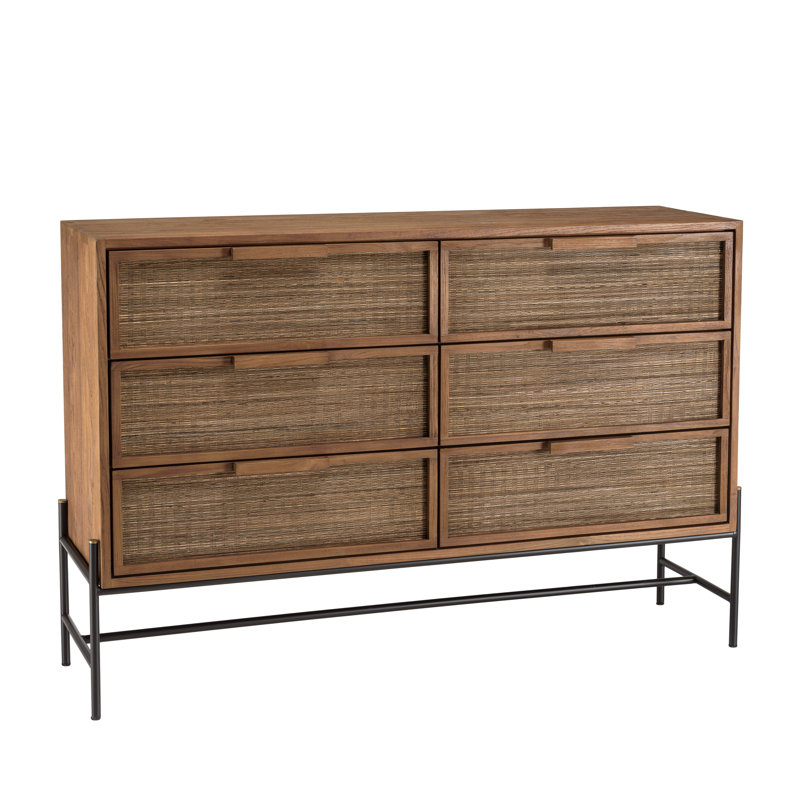Kurban Solid Wood 150 cm W Chest of 6 Drawers