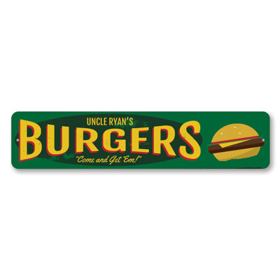 Burgers Aluminum Sign