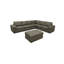 Canapé modulaire à large accoudoirs en cuir assorti