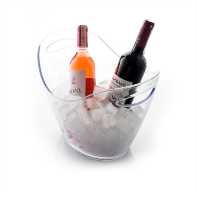 Polycarbonate Misc 13.75" x 13.75" x h:10" Oval Frosted Polycarbonate Ice Bucket