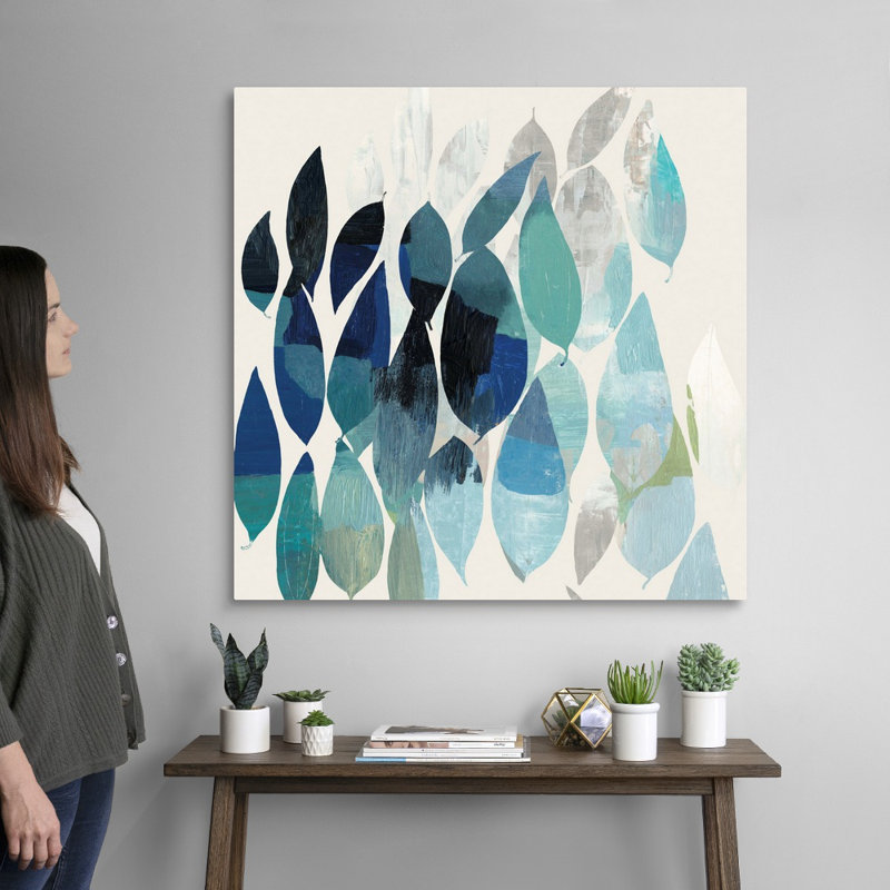 Leaf Mural II - Painting on Canvas, 36" H x 36" W x 1.25" D, Wrapped Canvas
