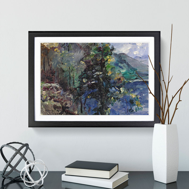 Walchensee Slopes by Lovis Corinth - Picture Frame Painting, 48cm H x 65cm W x 2cm D, Black