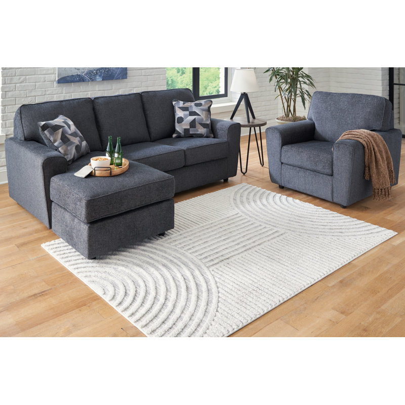 Tapis gris / crème Cheskey, Rectangulaire 8 pi x 10 pi