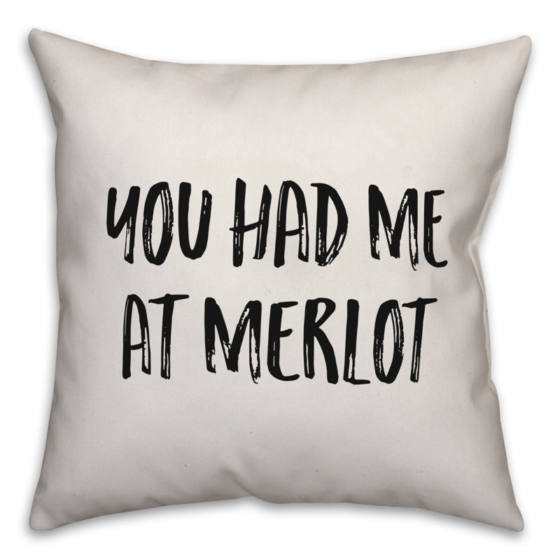 Coussin You You Had Me at Merlot, 20 po x 20 po
