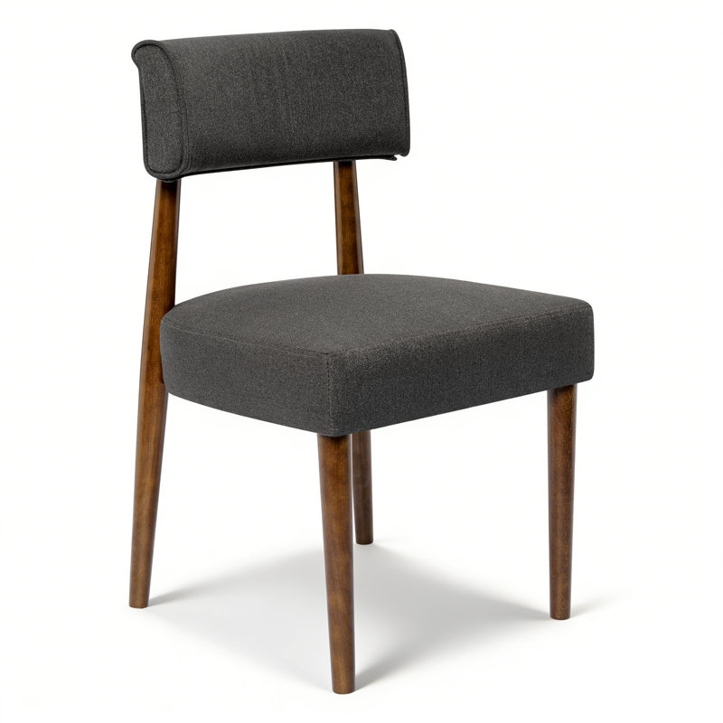 Chaise d'appoint rembourrée en bois massif, 4, Bois espresso, Noir