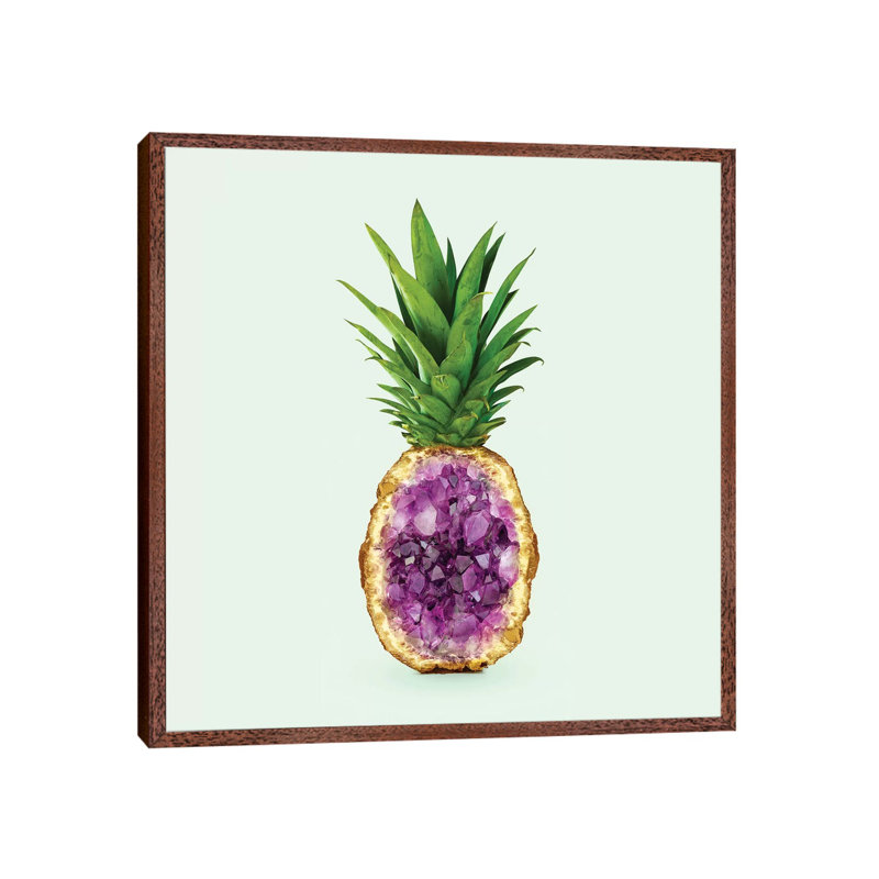 Pineapple Quartz by Paul Fuentes - Print on Canvas, 45.72 cm H x 45.72 cm W, Brown Framed