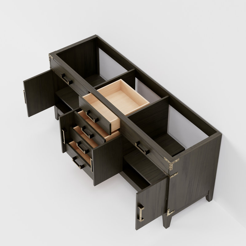 Meuble-lavabo double l 72 po x P 22 po Laurel, Chêne brun