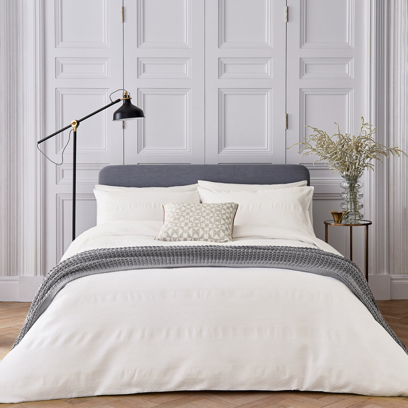 Kenza 263 TC Duvet Cover, Super King Duvet Cover, Chalk
