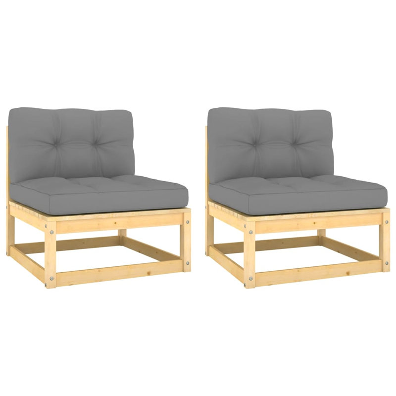 Chaise de patio avec coussins, gris, Brun