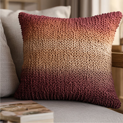 Oreiller dégradé en tricot