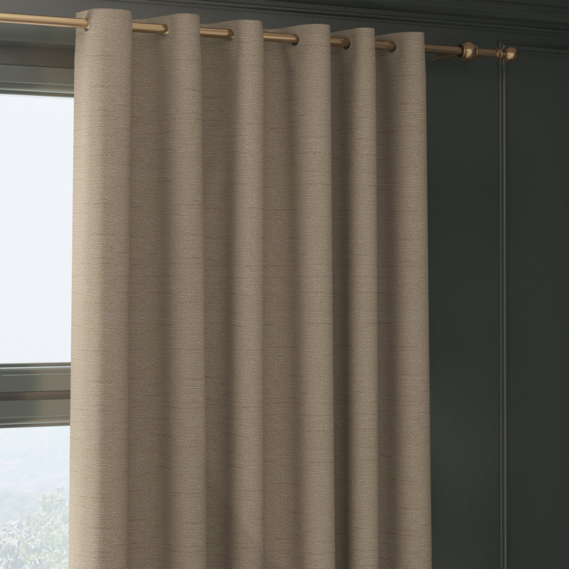 Shifflett Blackout Curtain Pair, 168 W x 228 D cm, Creamy Gold