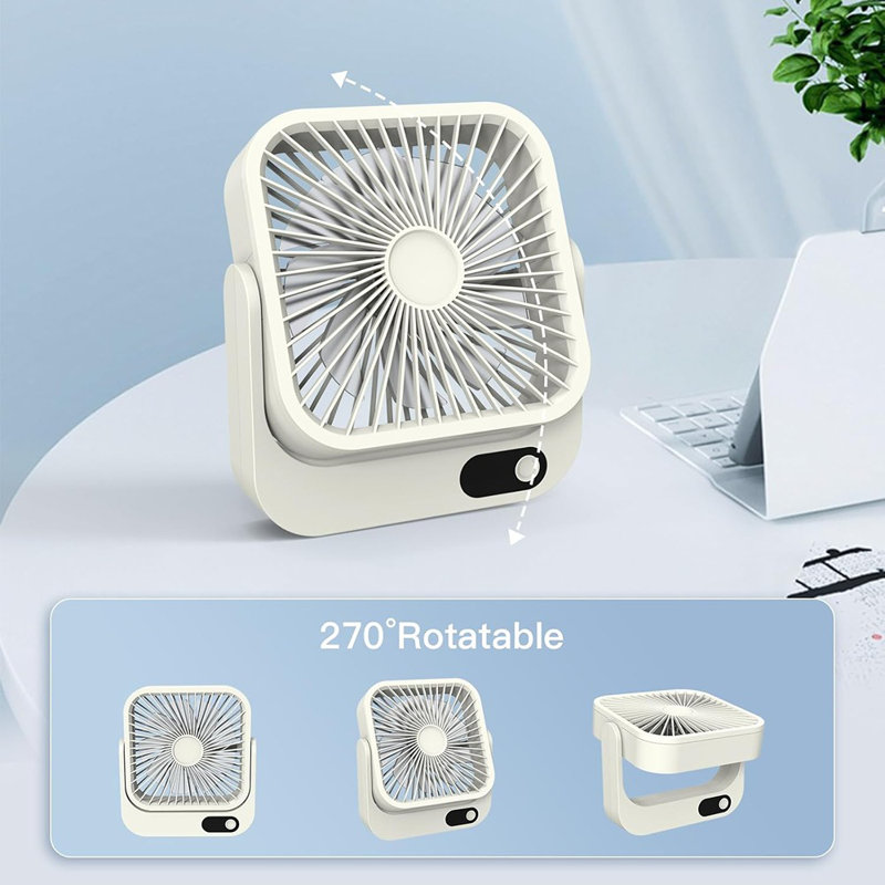 Table Fan, 5 Speed Adjustable Personal Strong Wind Quiet 270°Rot...