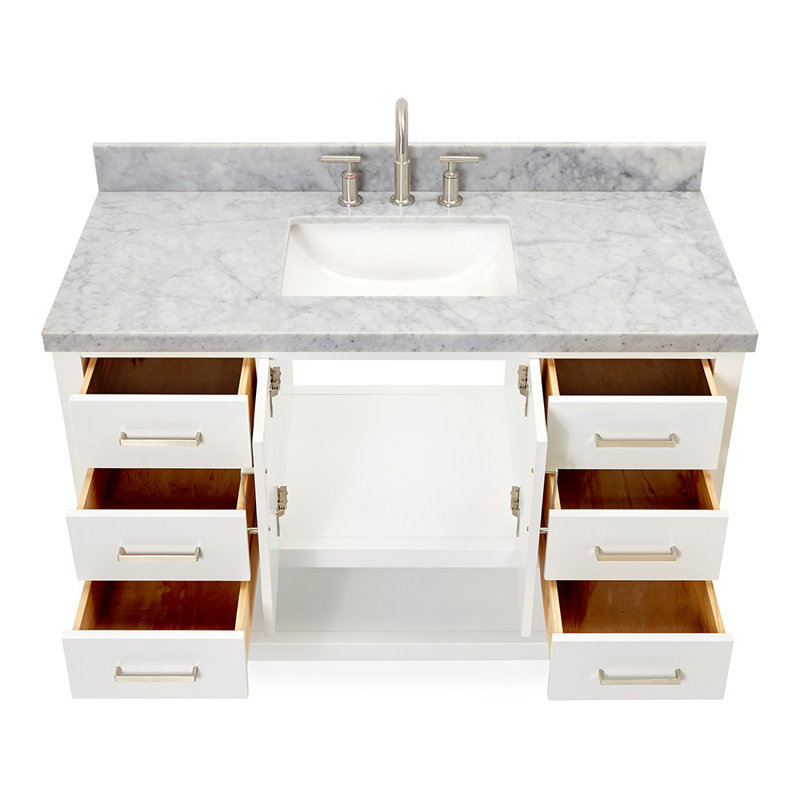 Magnolia Bath Vanity Oval Basin S049SCWOV, White, Rectangular