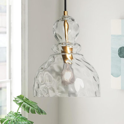 Luminaire suspendu en verre martelé Golden