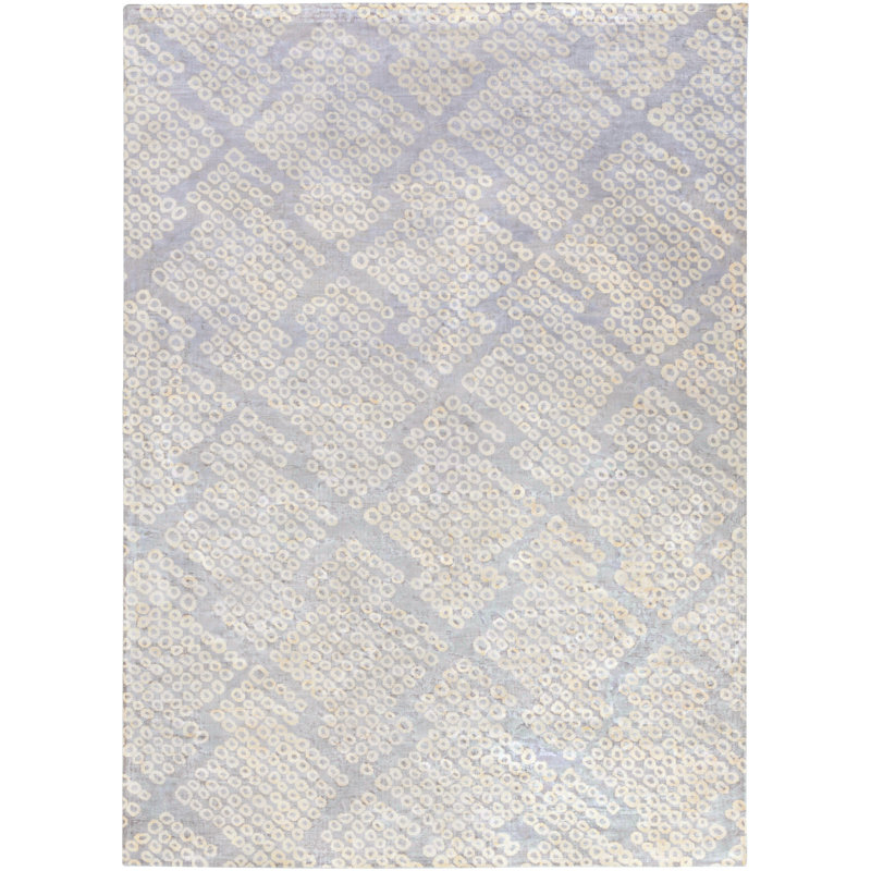 Tapis ivoire / gris tissé à la main Villa Court, Rectangle 8 pi x 11 pi