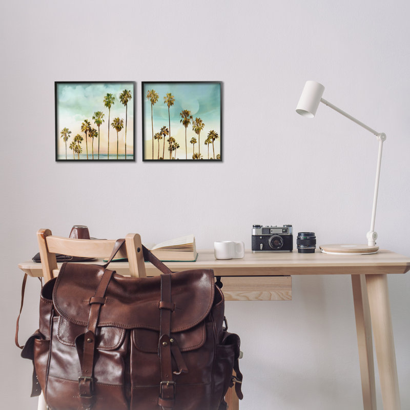 Ensemble de 2 giclées tropicales par Palmer, H 12 po x l 12 po, Giclée encadrée noir minuit