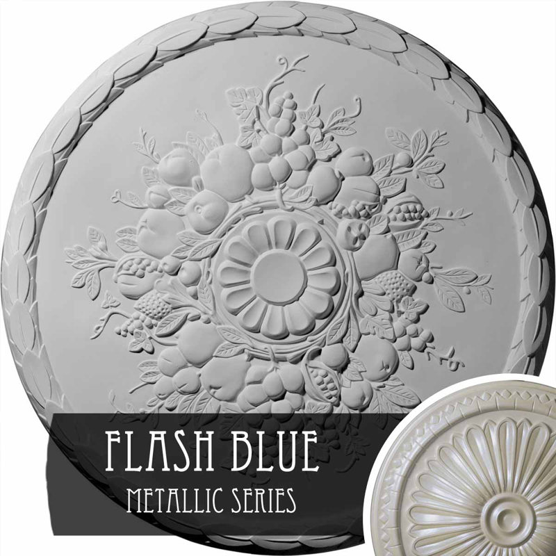 Médaillon de plafond Endurathane Ashley, 23 7/8 po x P 4 po x P 2 1/8 po (convient aux auvents jusqu'à 4 3/4 po), fini or irisé peint à la main