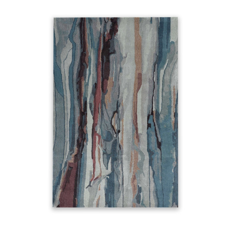 Tapis lavable multicolore à motif marbré, Rectangle 4 pi 7 po x 6 pi 7 po