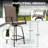 Outdoor 5-Piece PVC-coated polyester Bar Set, Swivel Bar Stools and Umbrella Hole