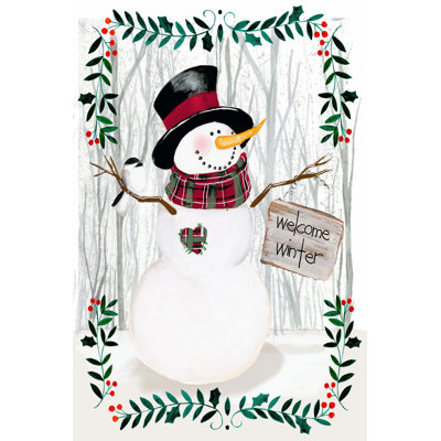 «Folk Snowman Forest I» par Jennifer Paxton Parker - peinture sur toile tendue