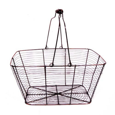 Panier en fil à poignée oscillant
