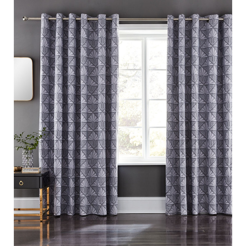 Catherine Lansfield Eyelet Room Darkening Curtains, Width 137cm x Drop 168cm
