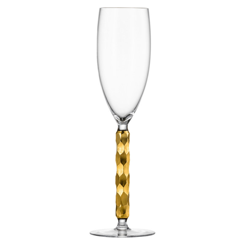 Eccleston 300ml Flute, Clear/Gold