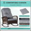 Chaise berçante d'extérieur en osier avec siège large, coussin épais et moelleux et rotin durable Outsunny