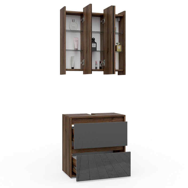 Bertolde 2 Pieces Bathroom Furniture Suite