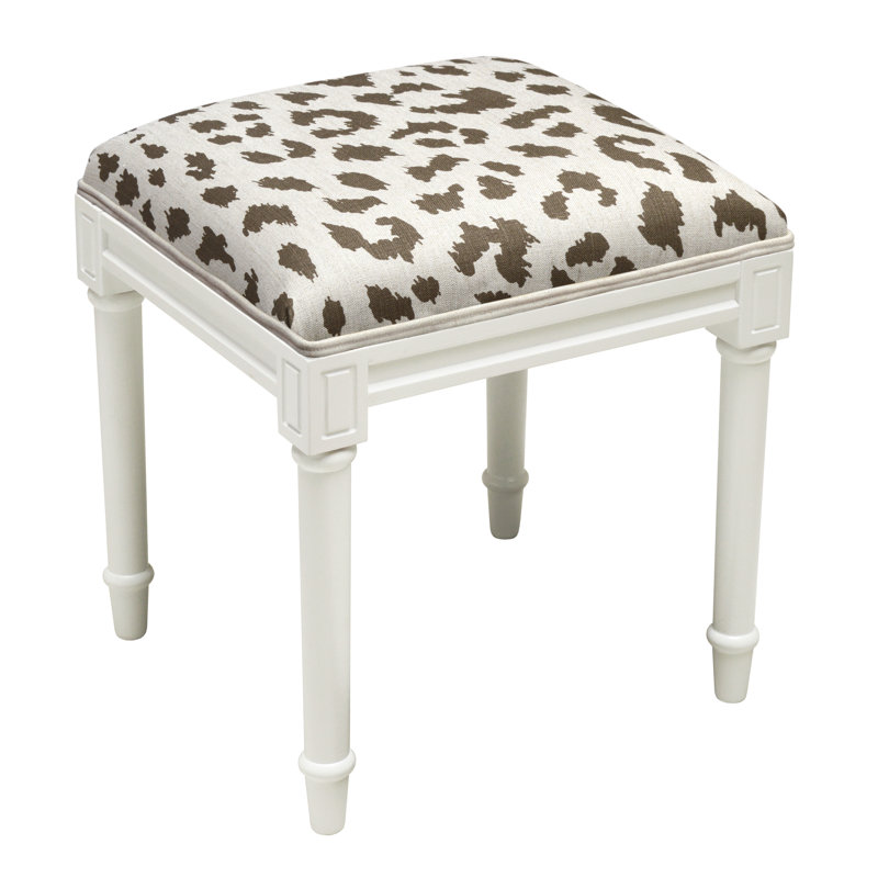 Mulvihill Solid Wood Accent Stool, Gray