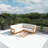 80" Acacia Solid Wood Outdoor Patio Sofa With Removable Cushion-509086861