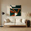 Geometric Abstraction 89 Green Metal Wall Art